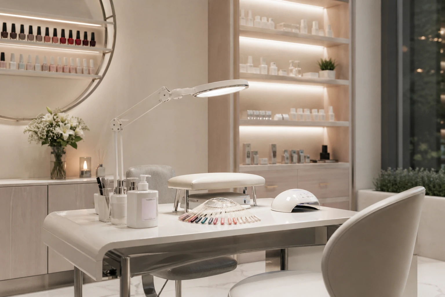 Жіночі руки з ідеальним мінімалістичним манікюром на світлому фоні